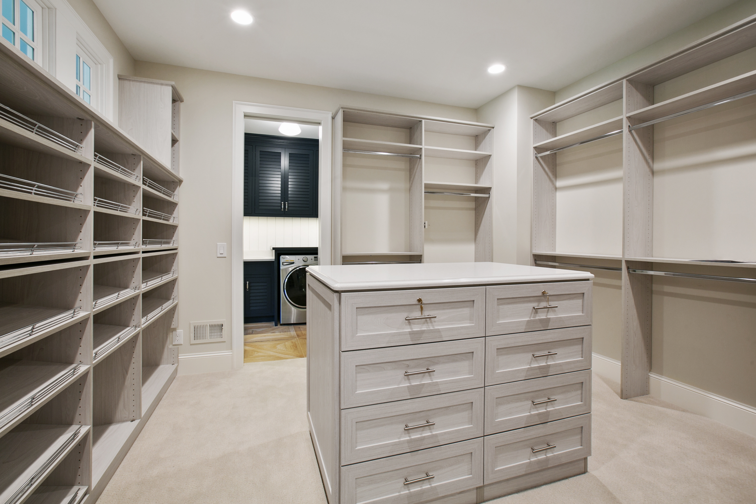 Custom Closet walk in laundry background
