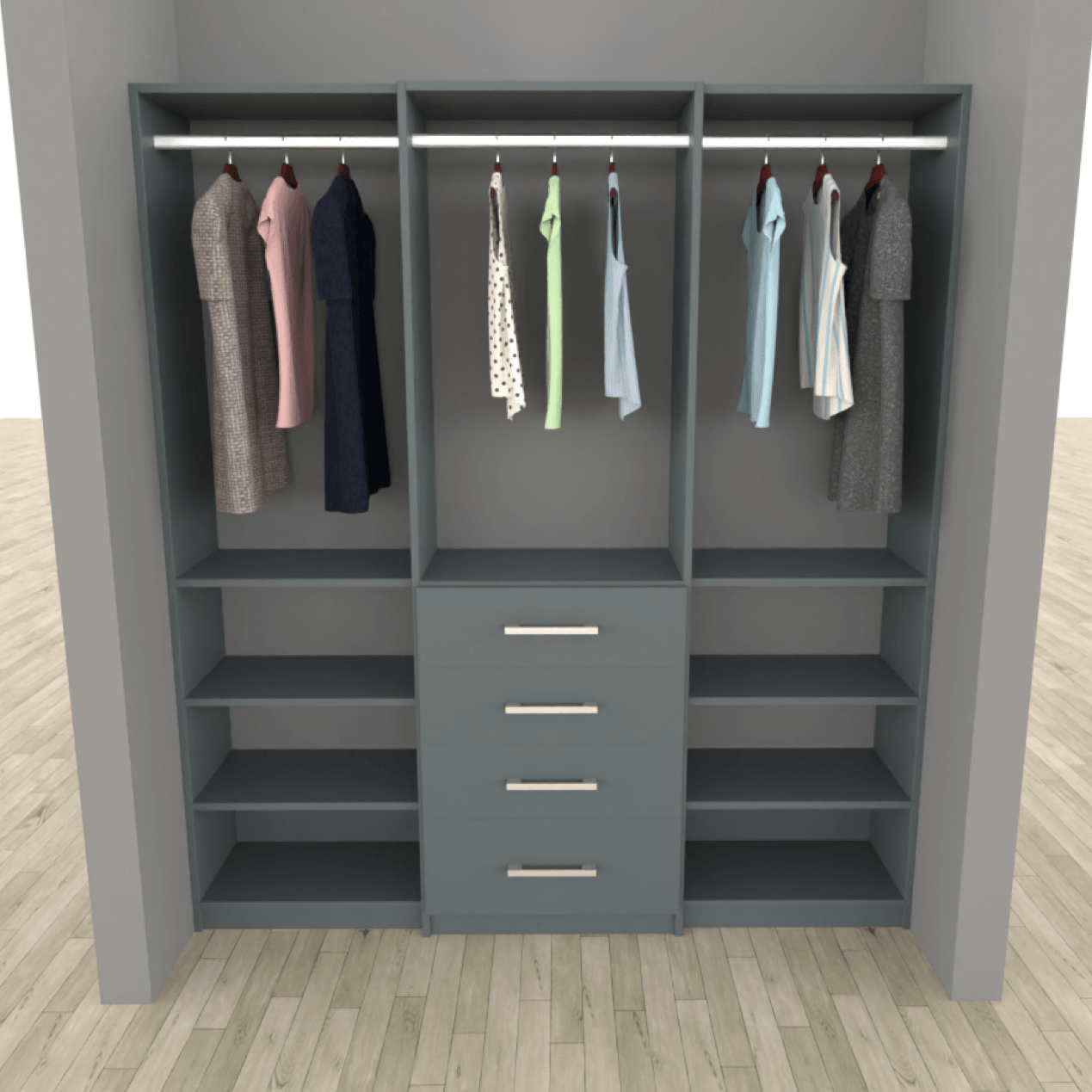 Crafty Closets Design Reach-In Closets Drawers Example