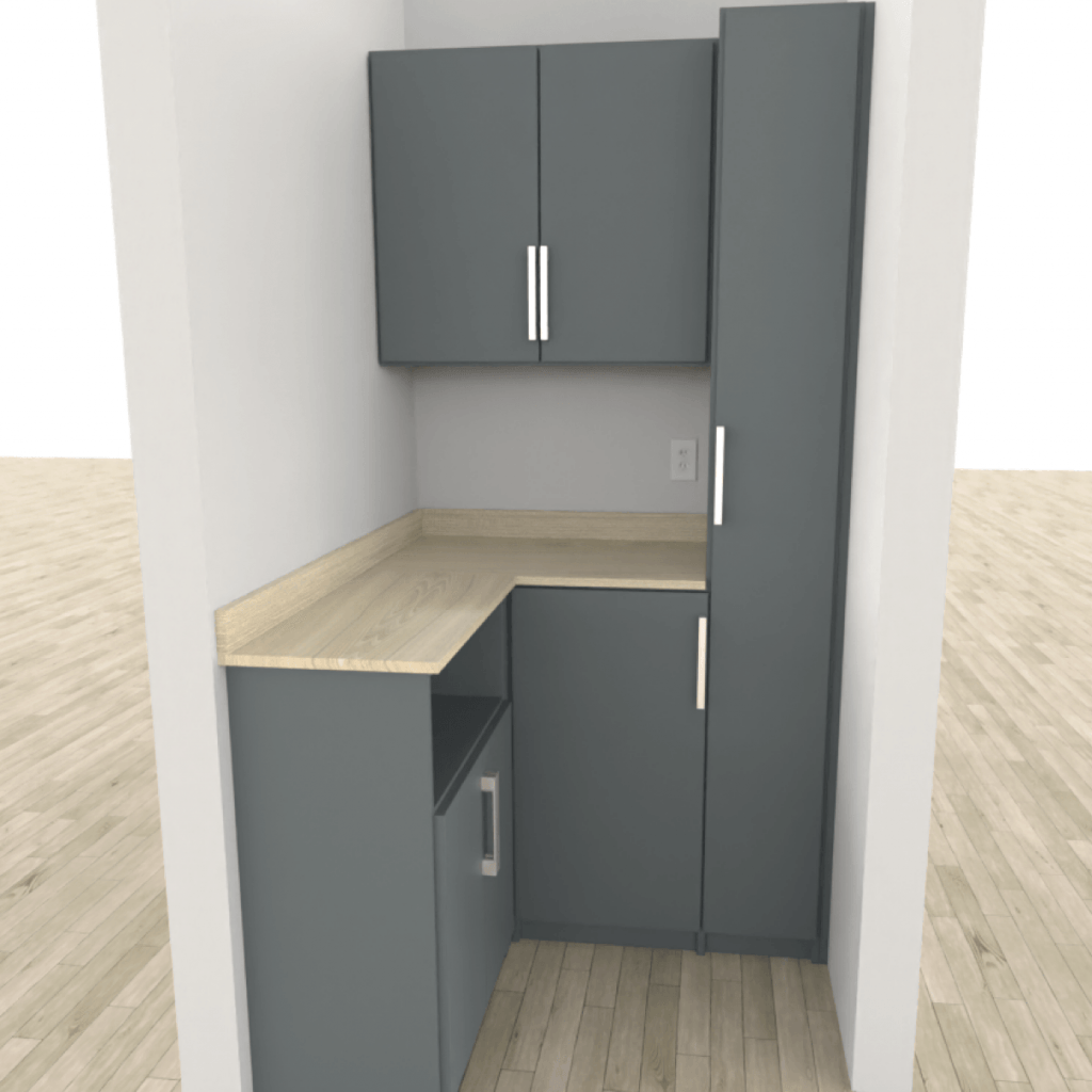 Laundry Storage 3D Design Crafty Closets - Monument Grey