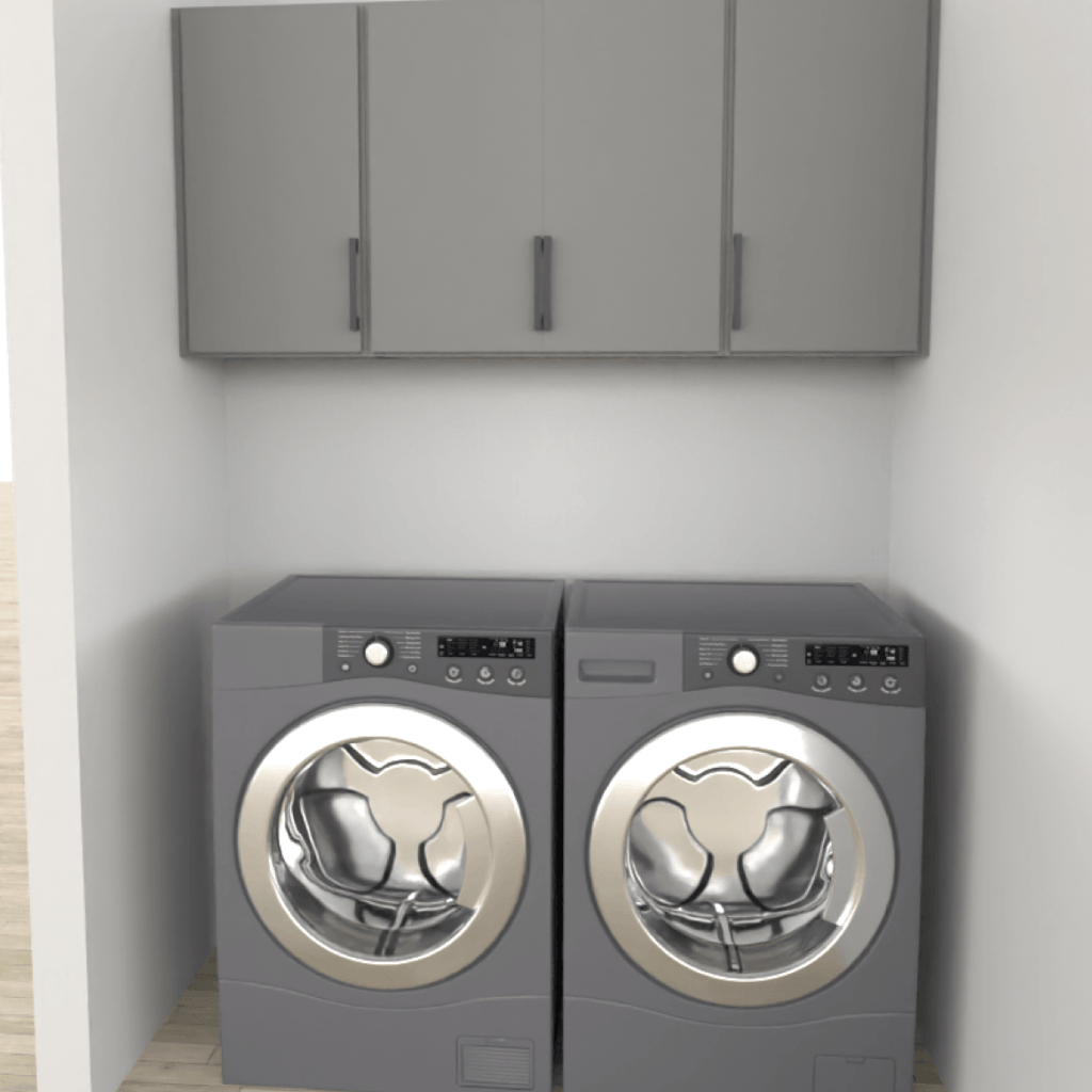 Laundry Storage 3D Design Crafty Closets - Upper Cabinets Dusk Grey