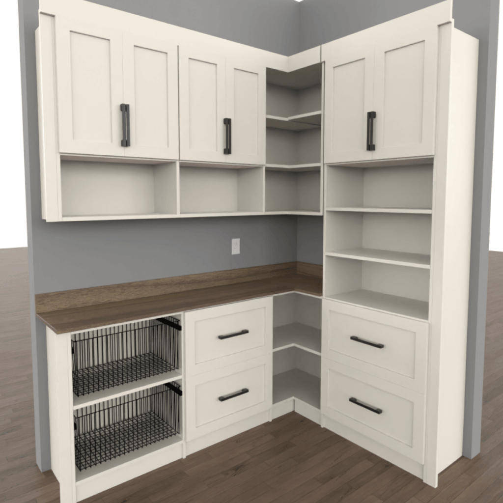 Pantry 3D Design Crafty Closets - Beige Shaker Premium
