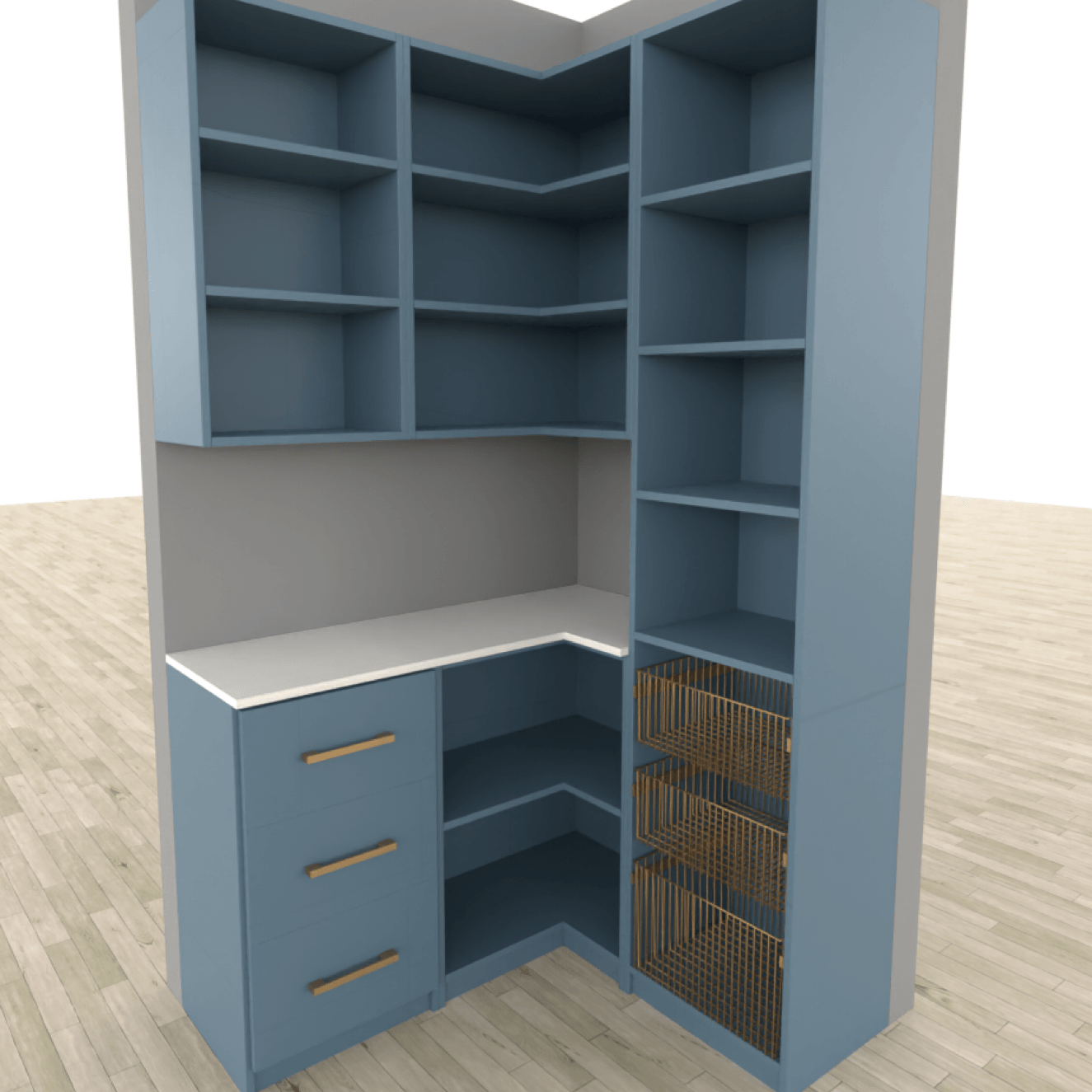 Pantry 3D Design Crafty Closets - Blue