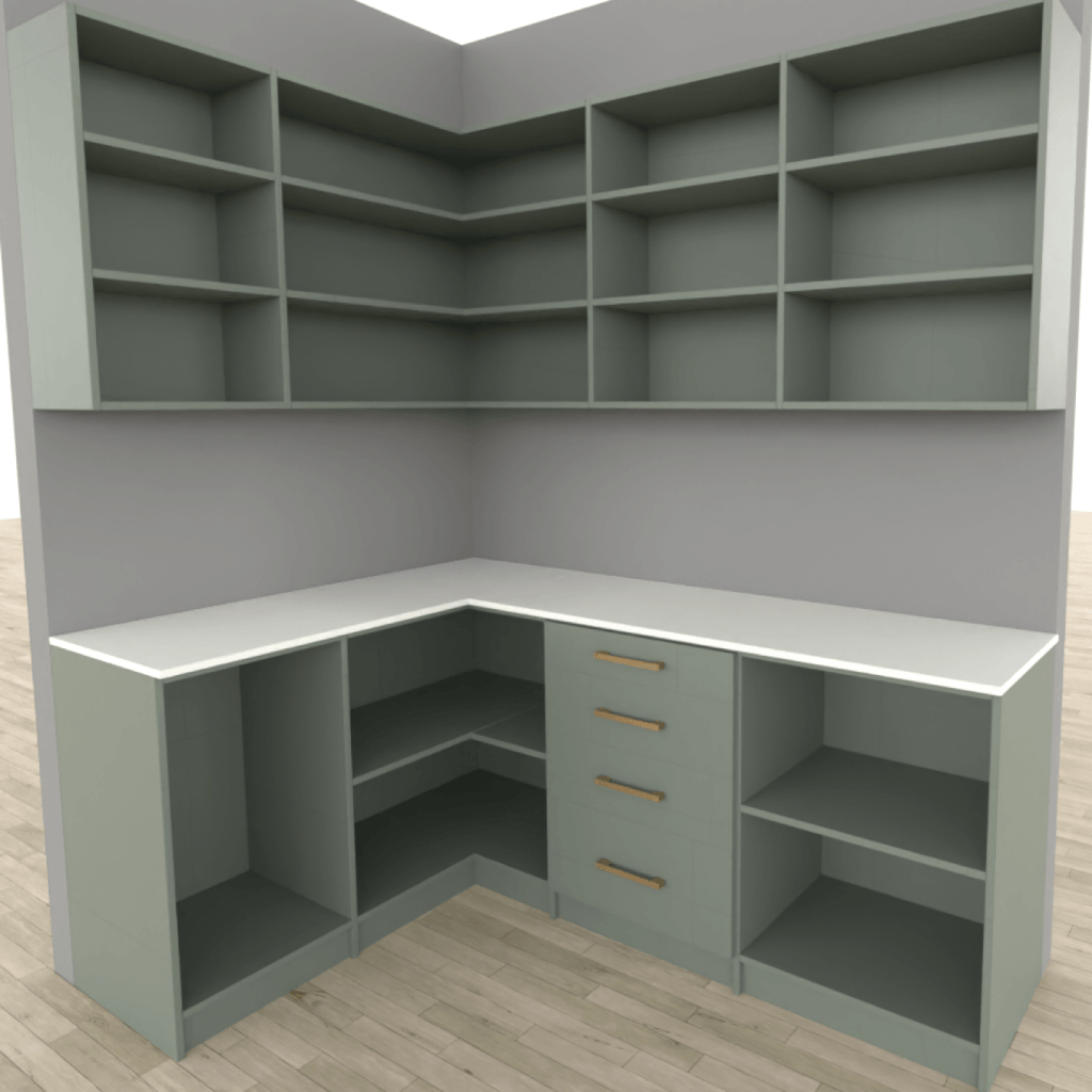 Pantry 3D Design Crafty Closets - Green Gold