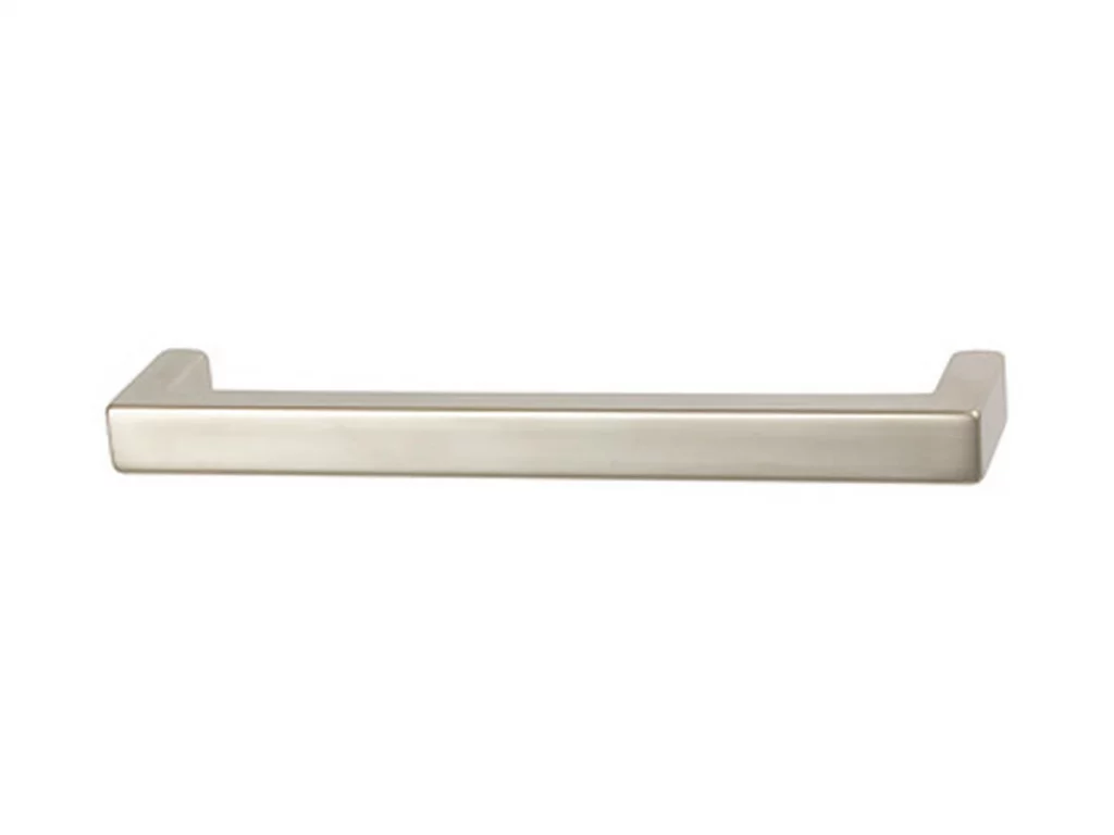 Matte nickel TAG Modern rectangle handle for custom storage cabinetry