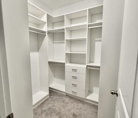 Custom walk-in closet with drawers in San Antonio Florida Custom walk-in closet with drawers in San Antonio Florida