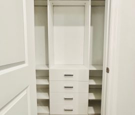 Custom reach-in closet with drawers, chrome hardware in Dade City, FL
