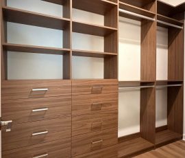 Custom walk-in closet project with drawers, matte colors, aluminum hardware in San Antonio, Florida. Custom walk-in closet with drawers, matte colors, aluminum hardware in San Antonio, Florida.